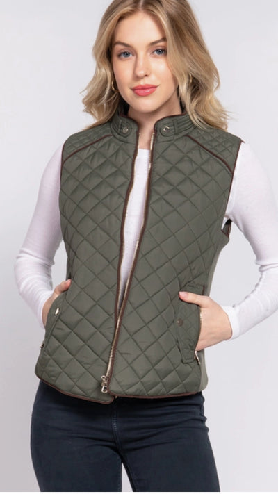 Harvest Time Vest - Olive - Piper and Hollow Boutique