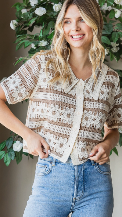 Lilly Floral Crochet Top - Piper and Hollow Boutique