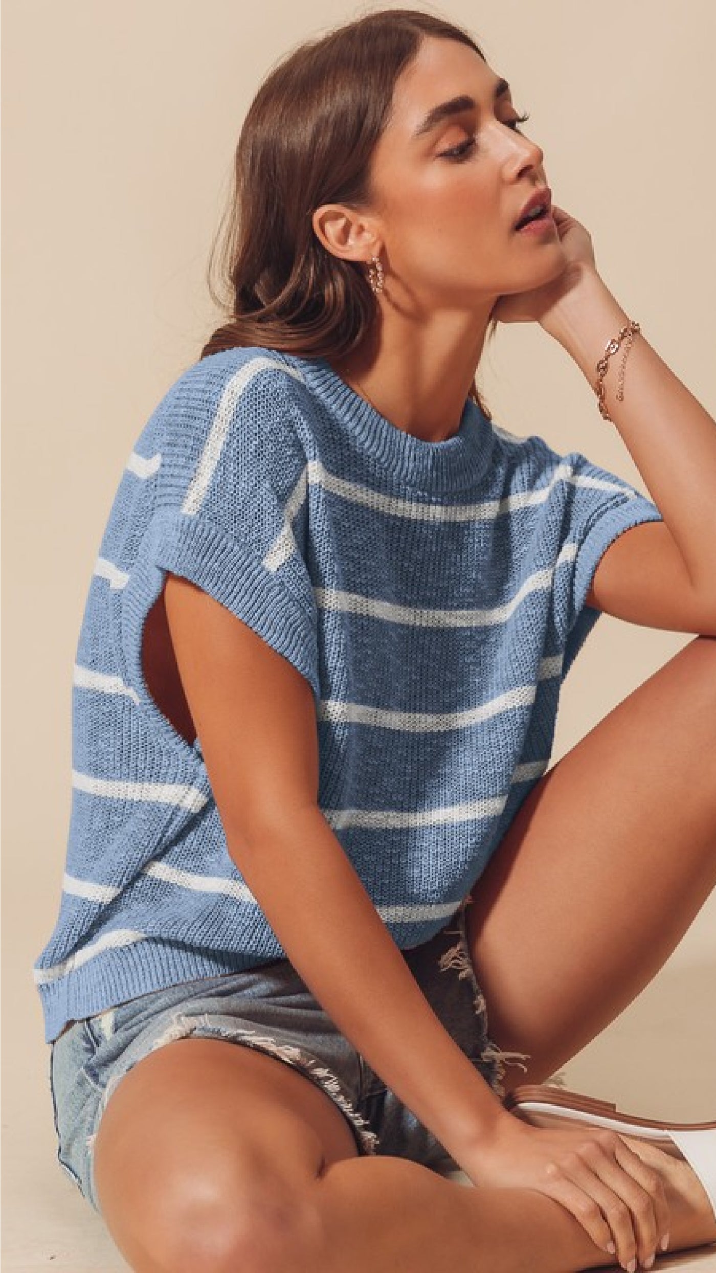 Beachside Brunch Babe Top - Blue