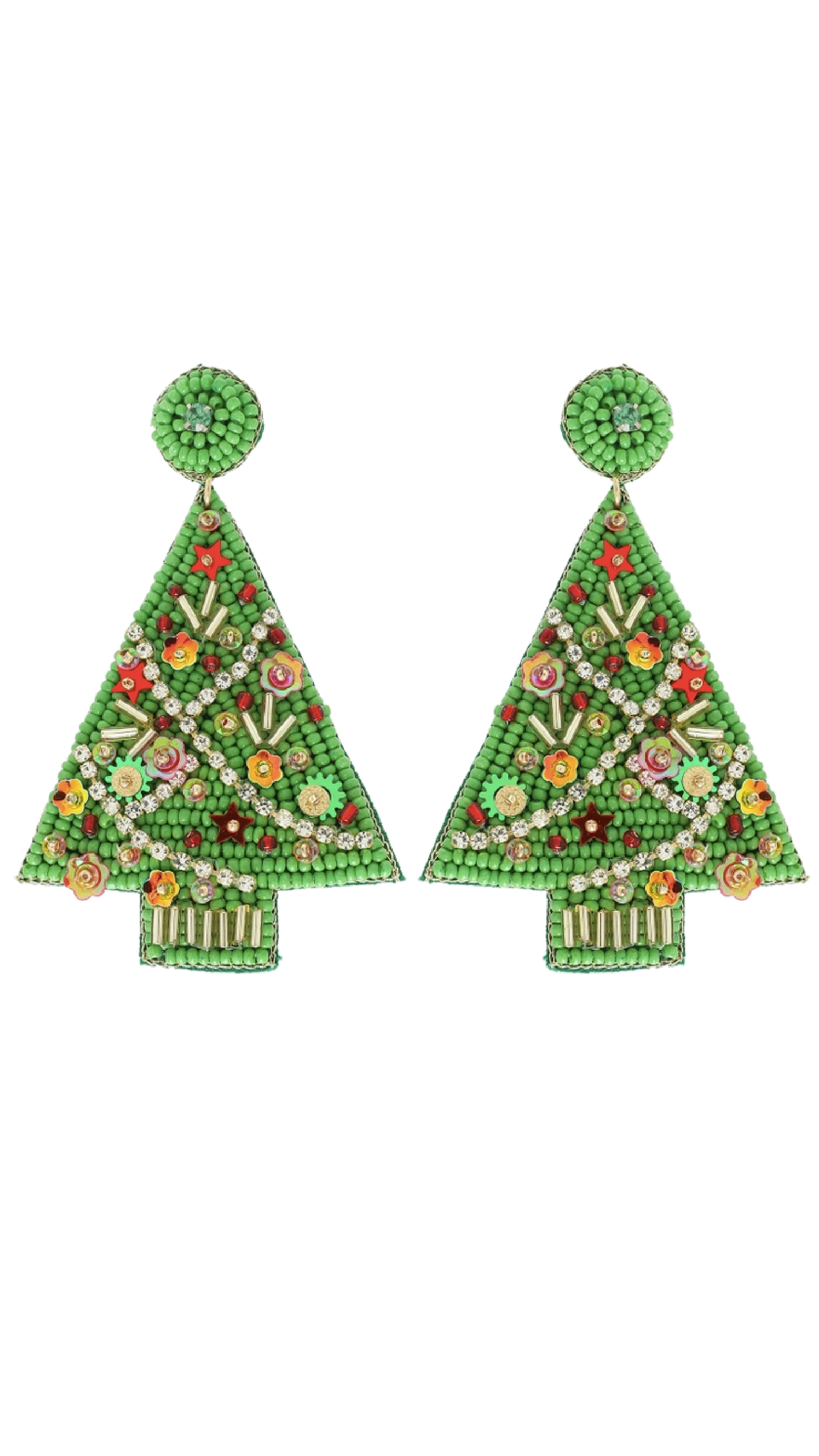 Lighting Of The Tree Earrings - Green