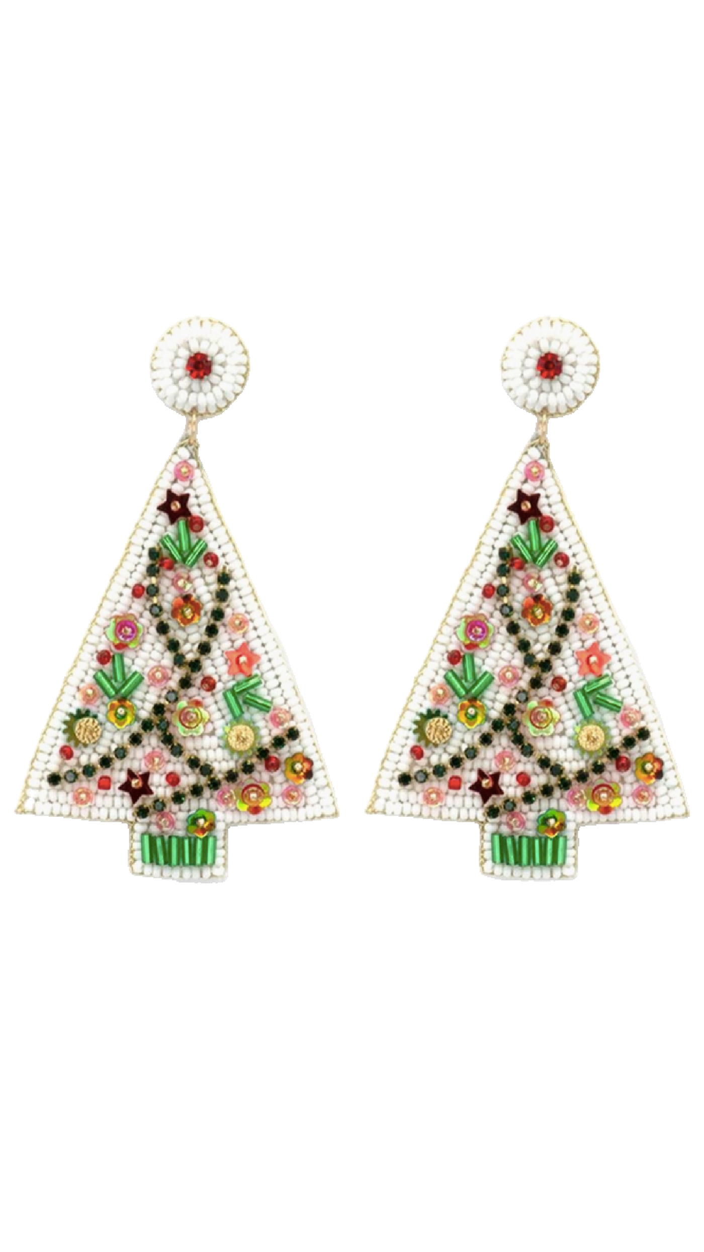 Lighting Of The Tree Earrings - White