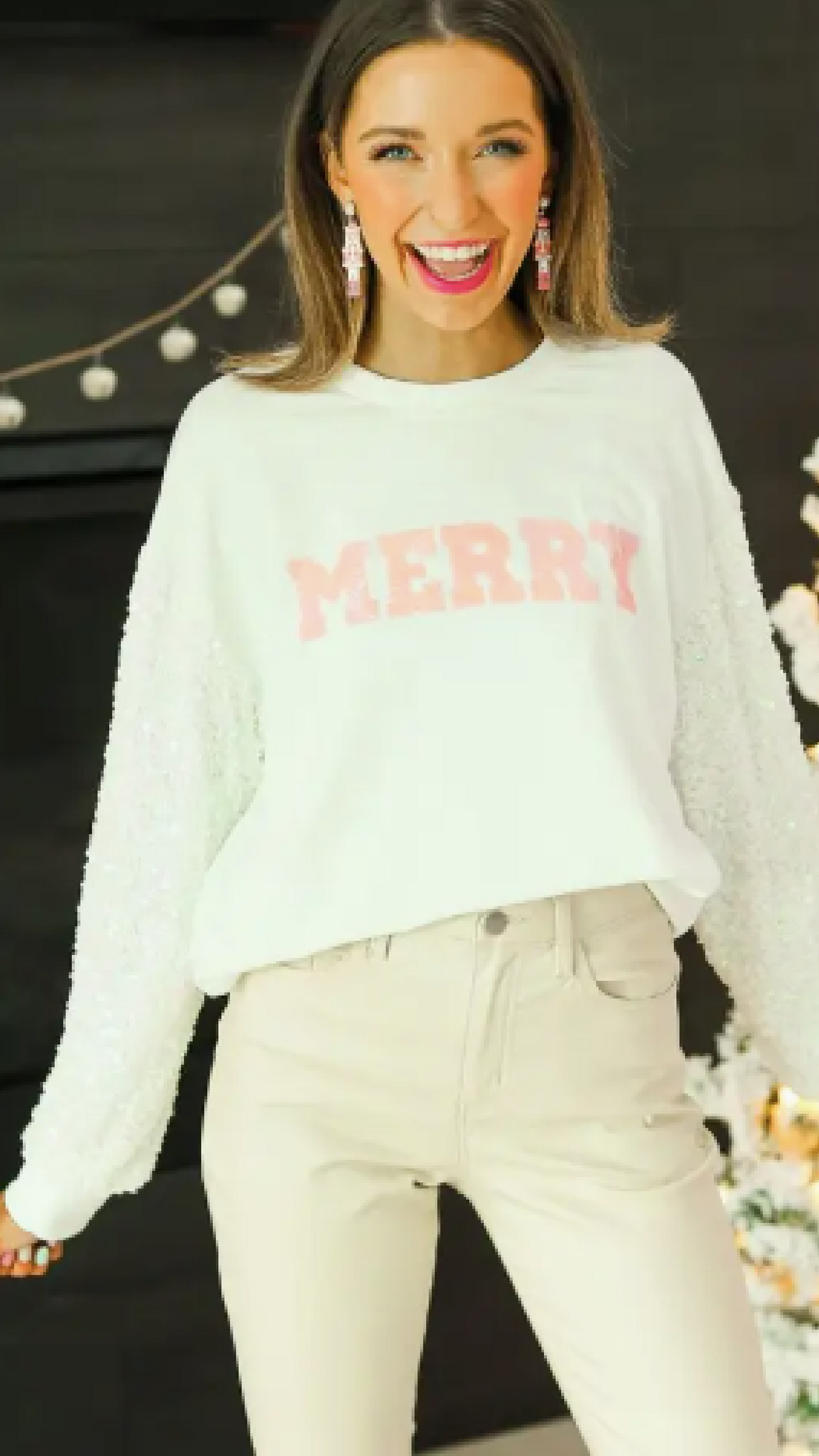 Pink Merry Sequin Top