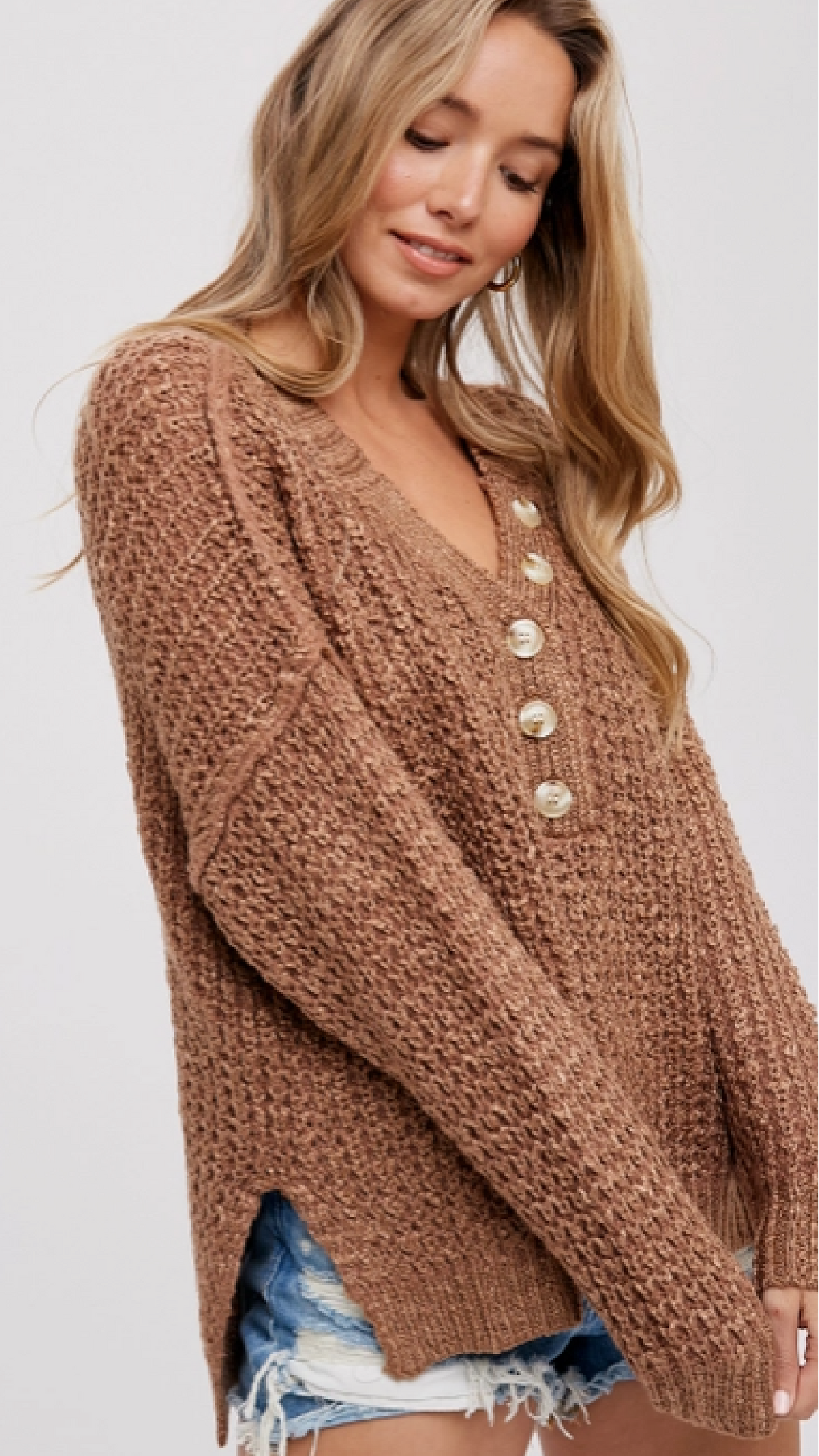 Turn It Up Sweater - Brown