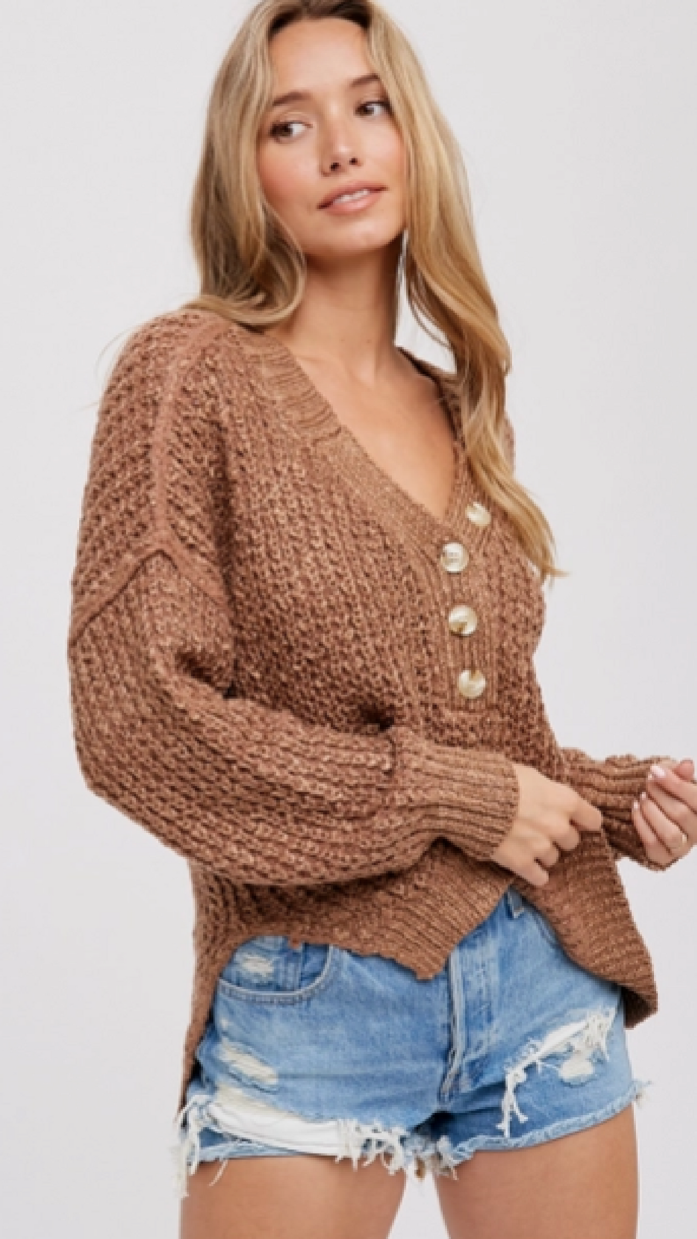 Turn It Up Sweater - Brown