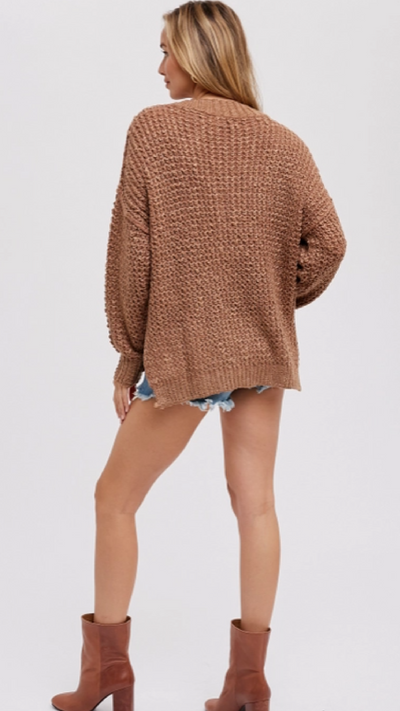 Turn It Up Sweater - Brown